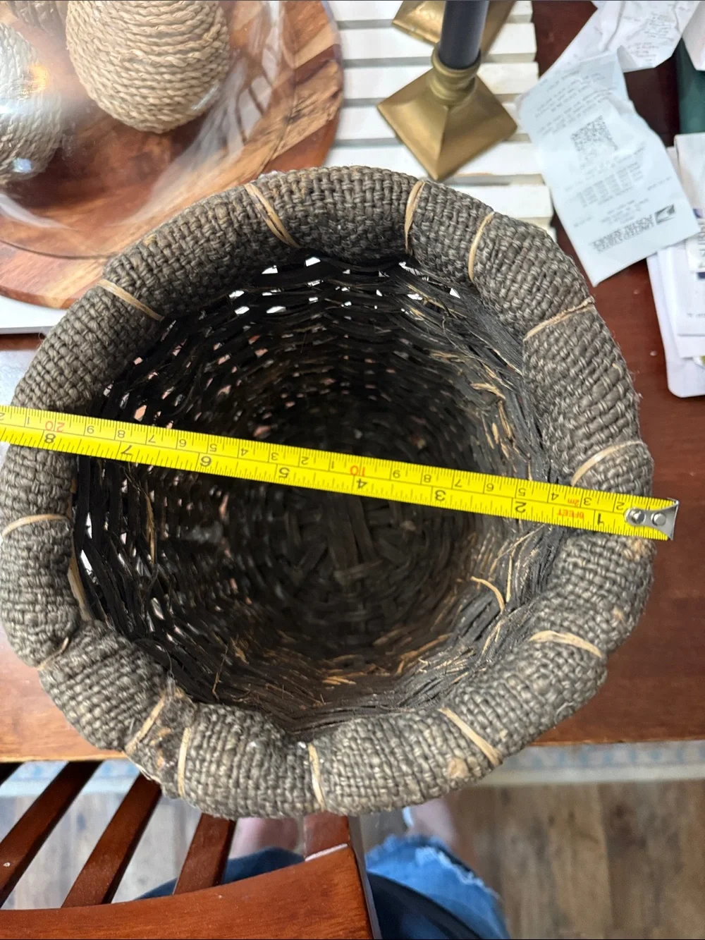 Rustic Dark Brown Woven Storage Basket